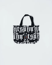 Kingz Jiu Jitsu Typo Eco Bag - Clean Front View - Gothic Typography All-Over Print BJJ Canvas Tote