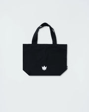 Kingz Kore Eco Bag - Back View - Woven KINGZ Label Detail - Black Canvas BJJ Lifestyle Tote Bag