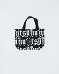 Kingz Jiu Jitsu Typo Eco Bag - Front View - Black Canvas with Gothic All-Over Jiu-Jitsu Typography