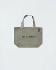 Kingz Heavy Lies the Crown Eco Bag - Top Handle Close-Up - Crown Logo Detail on Recycled Canvas BJJ Tote