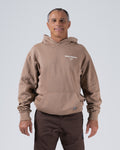 Kingz HQ V2 Hoodie - Front View - Kingz Kimonos Chest Text Logo - Taupe - Men's BJJ Hoodie [color:Taupe]