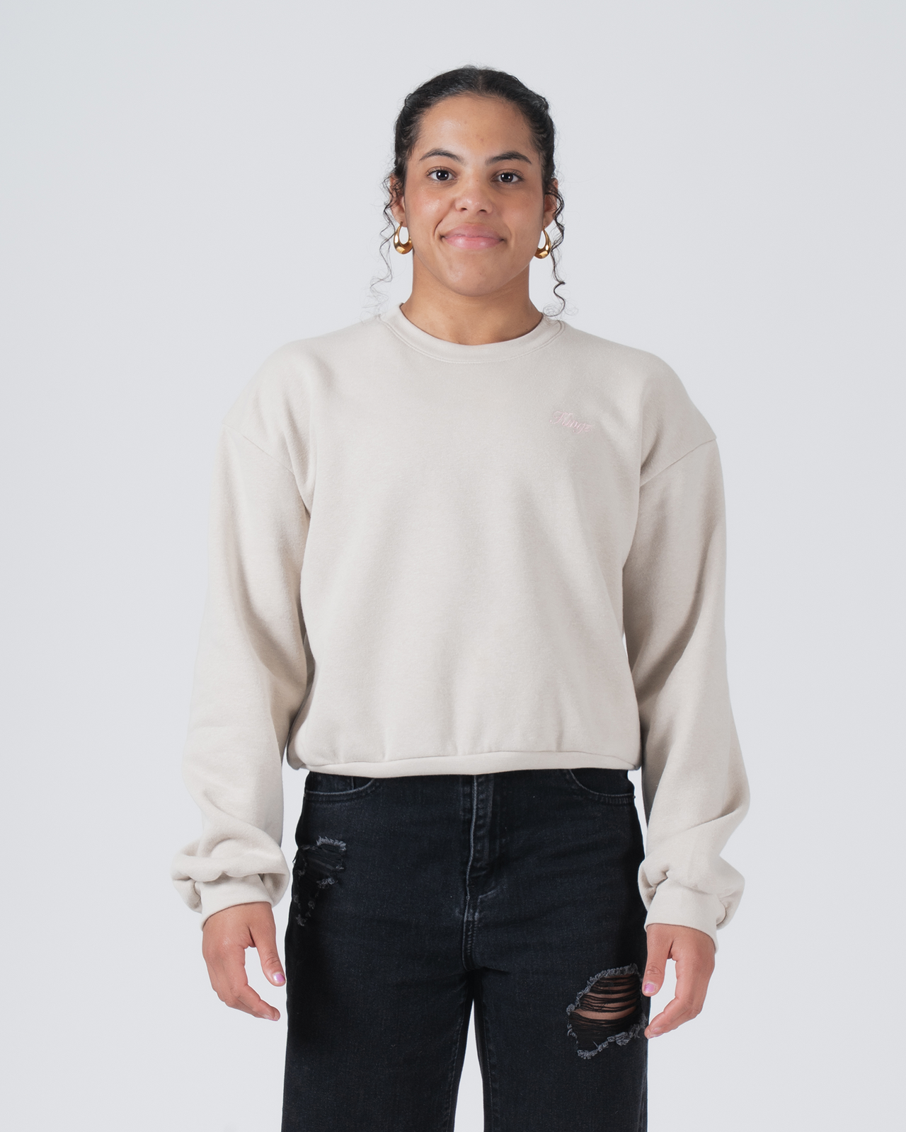 Script Women's Crewneck Sweatshirt Streetwear Kingz S Bone