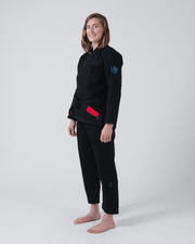 Kingz The ONE Women's Jiu Jitsu Gi - Smoke Blue Edition - Black KIMONOS KingzKimonos.com