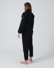 Kingz The ONE Women's Jiu Jitsu Gi - Smoke Blue Edition - Black KIMONOS KingzKimonos.com