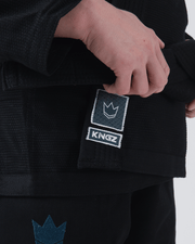 Kingz The ONE Women's Jiu Jitsu Gi - Smoke Blue Edition - Black KIMONOS Kingz