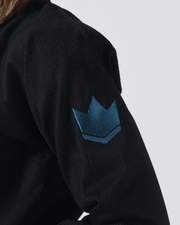 Kingz The ONE Women's Jiu Jitsu Gi - Smoke Blue Edition - Black KIMONOS KingzKimonos.com