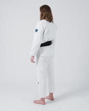 Kingz The ONE Women's Jiu Jitsu Gi - Smoke Blue Edition - White KIMONOS KingzKimonos.com