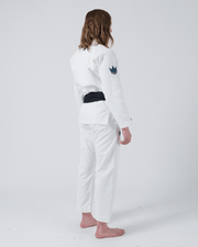 Kingz The ONE Women's Jiu Jitsu Gi - Smoke Blue Edition - White KIMONOS KingzKimonos.com