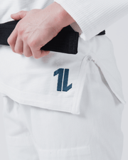 Kingz The ONE Women's Jiu Jitsu Gi - Smoke Blue Edition - White KIMONOS KingzKimonos.com