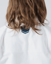 Kingz The ONE Women's Jiu Jitsu Gi - Smoke Blue Edition - White KIMONOS KingzKimonos.com