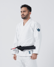 Kingz The ONE Jiu Jitsu Gi - Smoke Blue Edition - White KIMONOS KingzKimonos.com