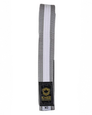 Kids Belts w/ White Stripe Belts Kingz M00 Gray
