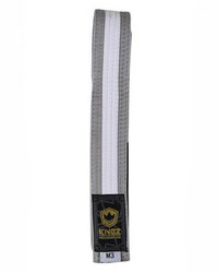 Kids Belts w/ White Stripe Belts Kingz M00 Gray