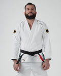 Kingz Nano 3.0 Terra LE BJJ Gi Black front view showing black belt and gold Terra crown accents