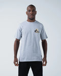 Kingz Jiu Jitsu Culture Tee - Front View - BJJ Grappler Illustration Chest Graphic - Black Heavyweight BJJ Tee [color:Black]