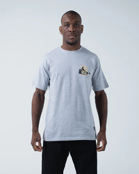 Kingz Jiu Jitsu Culture Tee - Front View - BJJ Grappler Illustration Chest Graphic - Black Heavyweight BJJ Tee [color:Black]