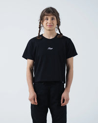 Script Women's Heavyweight Tee Streetwear Kingz XS Black