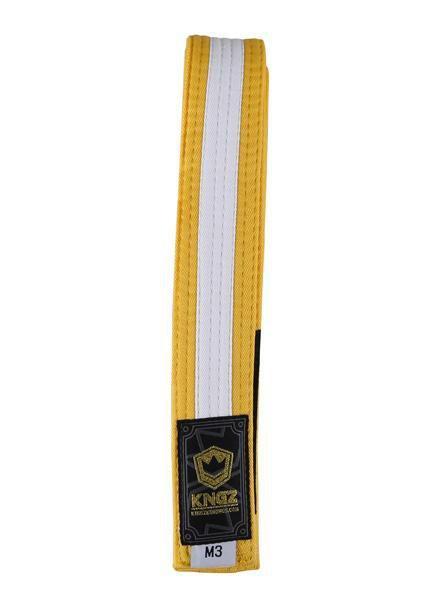 Kids Belts w/ White Stripe - Yellow
