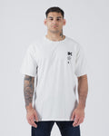 Kingz Fade Tee White - Front View Male Athlete Black K Logo Chest Minimalist Design Short Sleeve Relaxed Fit Streetwear [color:Black]
