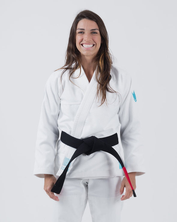 The ONE Womens Jiu Jitsu Gi - White/Sky Blue - FREE White Belt