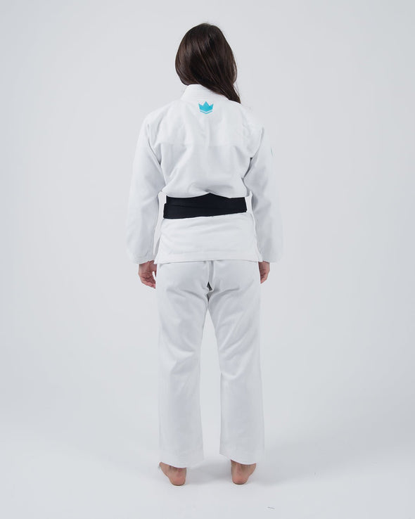 The ONE Womens Jiu Jitsu Gi - White/Sky Blue - FREE White Belt