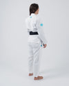 The ONE Womens Jiu Jitsu Gi - White/Sky Blue - FREE White Belt