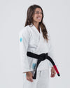 The ONE Womens Jiu Jitsu Gi - White/Sky Blue - FREE White Belt