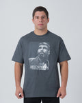Kingz Relentless Tee Gray - Front View Male Athlete Monochrome Graphic Portrait Center Chest Large RELENTLESS Text Casual Fit Streetwear [color:Gray]