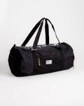 Kingz Crown Duffle Bag Black - Angled Side View Black Duffle White KINGZ Text Top Yellow Zipper Pulls Front Mesh Pocket Durable Straps Spacious Design BJJ Training Gear Bag [color:Black]