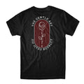 Kingz Gentle Rose Tee Black - Back View Large Maroon Oval Graphic White Rose Text "The Gentle Art Jiu Jitsu Royalty" Centered Design Soft Cotton Casual Wear BJJ Training Shirt [color:Black]