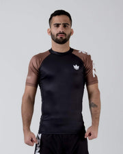 Ranked Performance S/S Rashguard Rash Guards Kingz XS Brown