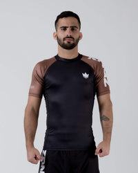 Ranked Performance S/S Rashguard Rash Guards Kingz XS Brown